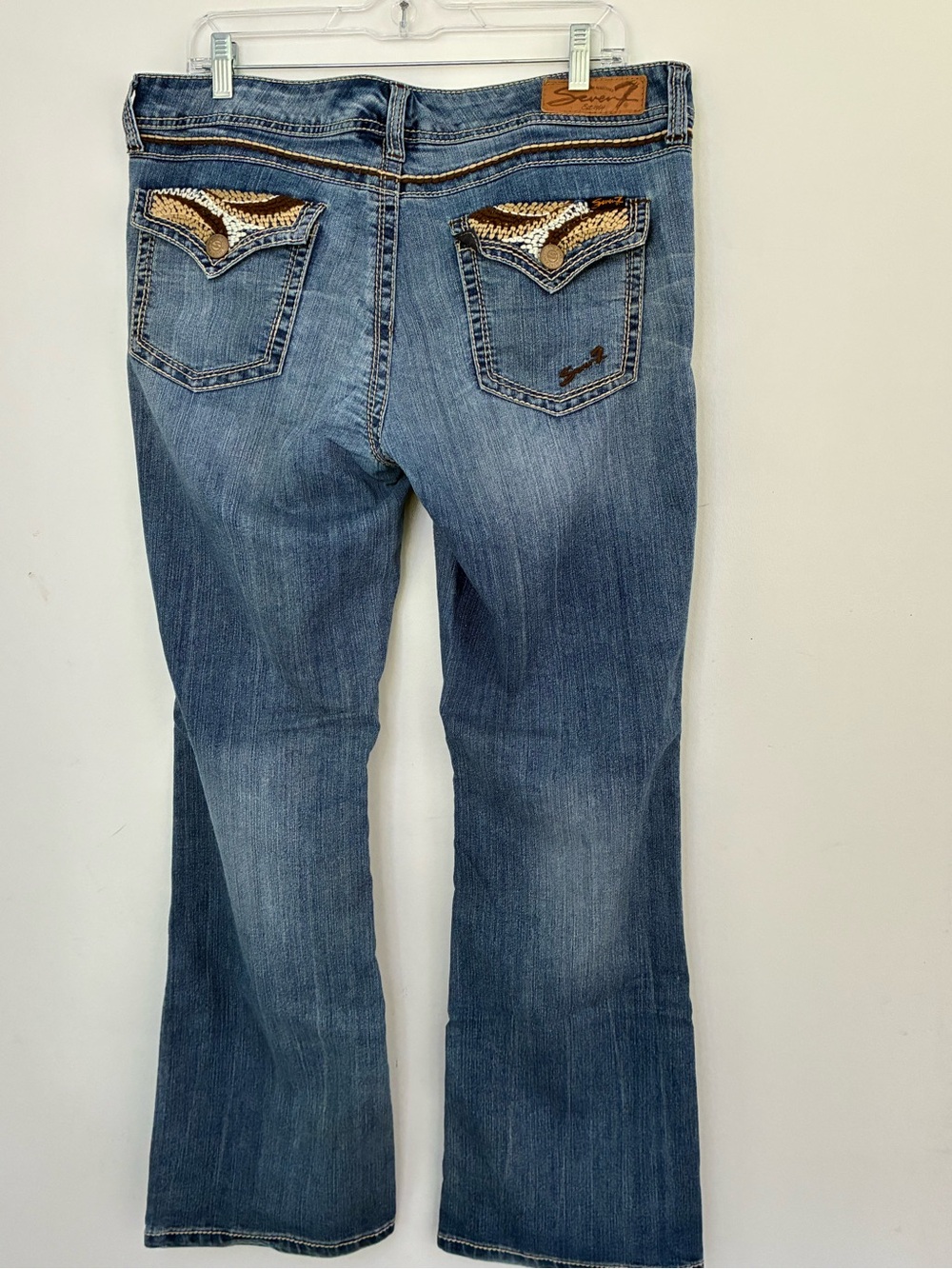 Seven7 Women's Bootcut Jeans Classic Wash Thick Stitch 14 - Picture 4 of 8
